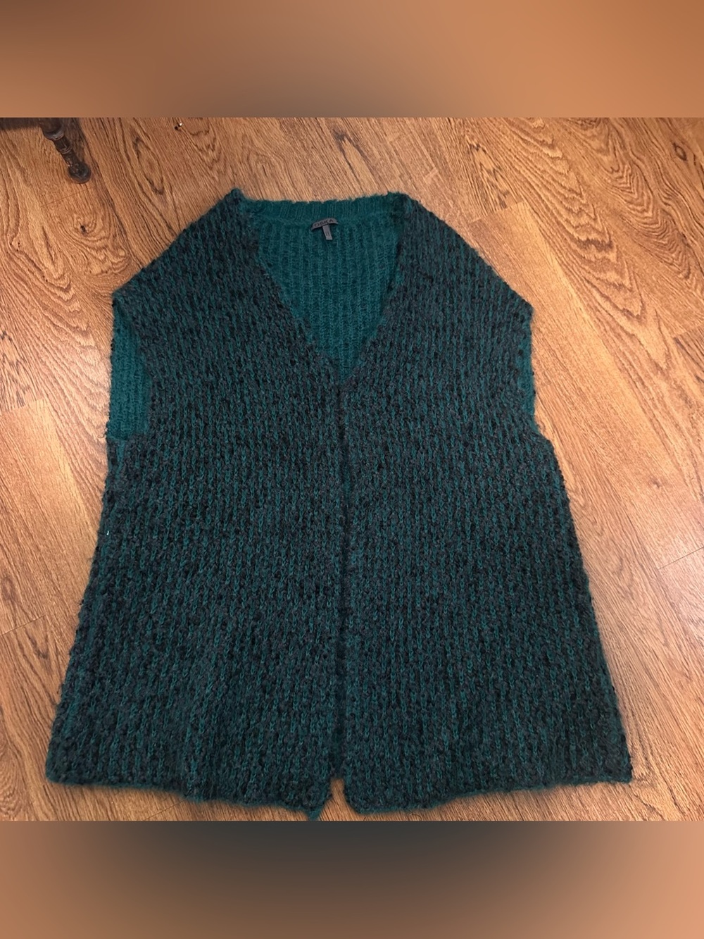 Oska Teal Black Knit Vest Sweater size 1 mohair alpaca blend